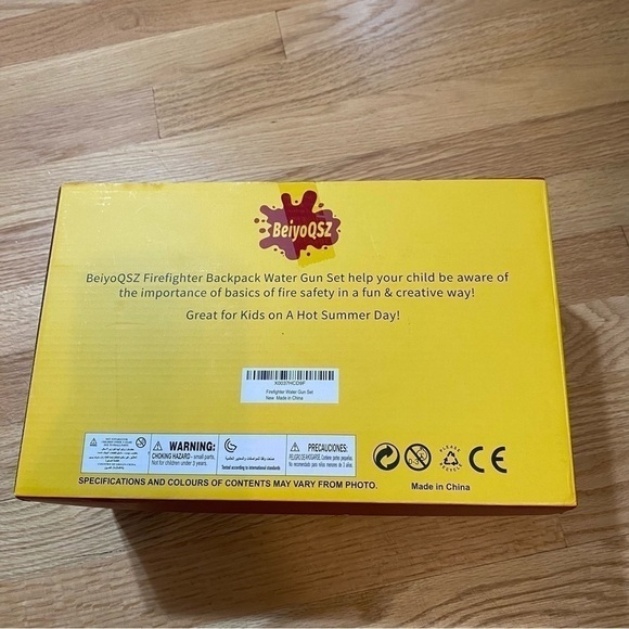 Firefighter Water Squirt Gun Playset NEW Yellow Red Kids Toy - Picture 3 of 4